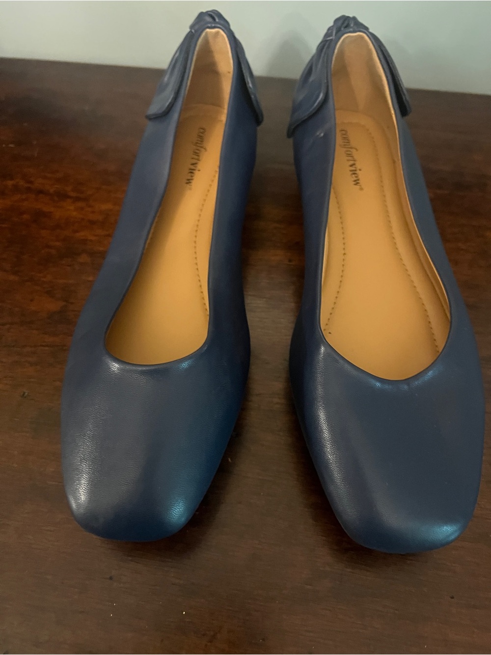 comfortview Navy Blue Slip-On Ballet Flats